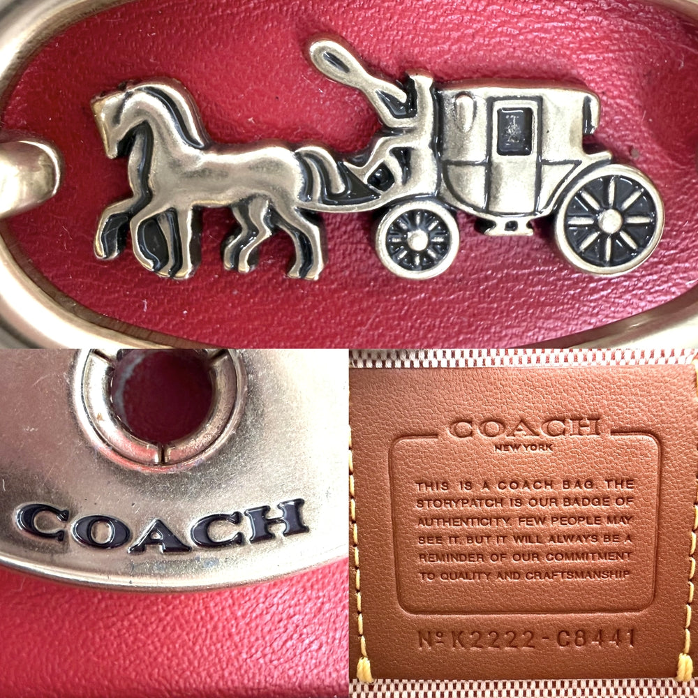 COACH コーチ ショルダーバッグ ヒーロー ホース&キャリッジ クロスボディ C8441 レザー レッド 赤 ゴールド金具 レディース【中古品】