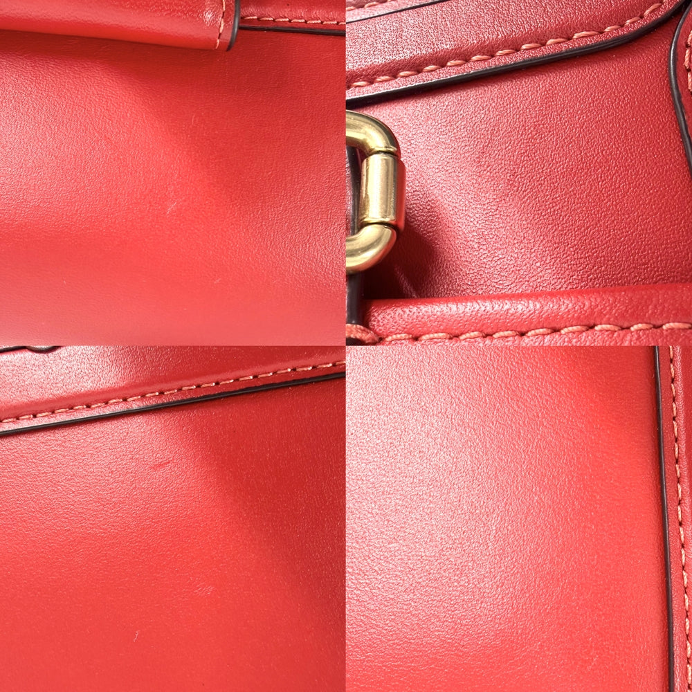 COACH コーチ ショルダーバッグ ヒーロー ホース&キャリッジ クロスボディ C8441 レザー レッド 赤 ゴールド金具 レディース【中古品】