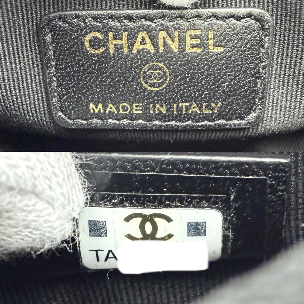 CHANEL シャネル ショルダーバッグ マトラッセ ミニホーボーバッグ AP3232 ラムスキン ブラック 黒 ゴールド金具 レディース【中古品】