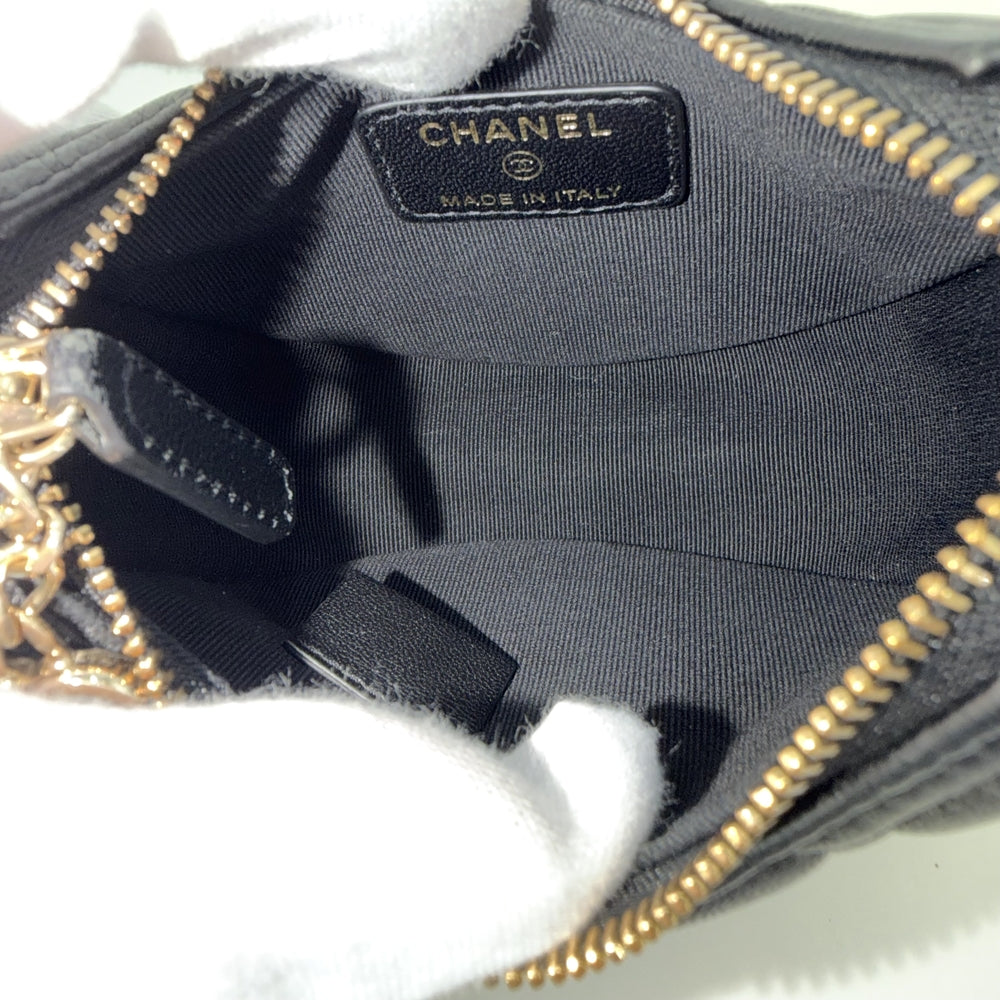 CHANEL シャネル ショルダーバッグ マトラッセ ミニホーボーバッグ AP3232 ラムスキン ブラック 黒 ゴールド金具 レディース【中古品】
