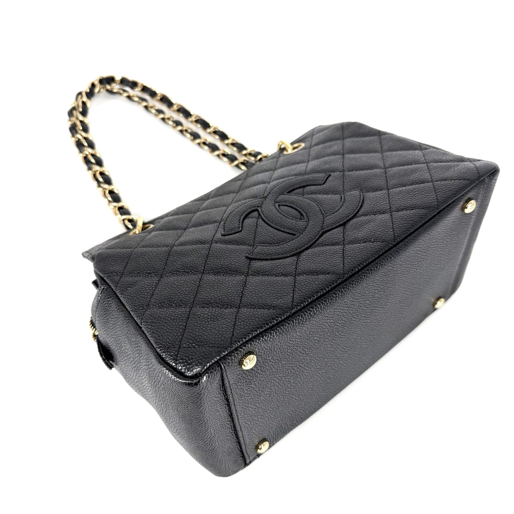 CHANEL シャネル トートバッグ PTT マトラッセ チェーンハンドバッグ ココマーク A18004 キャビアスキン ブラック 黒 ゴールド金具 レディース【中古品】