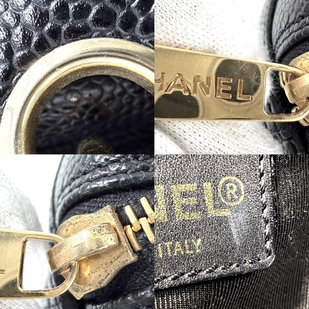 CHANEL シャネル トートバッグ PTT マトラッセ チェーンハンドバッグ ココマーク A18004 キャビアスキン ブラック 黒 ゴールド金具 レディース【中古品】