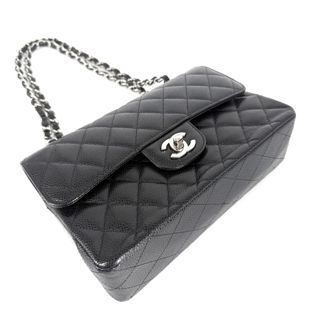 CHANEL シャネル ショルダーバッグ マトラッセ23 ダブルチェーン ダブルフラップ ココマーク ターンロック キャビアスキン ブラック 黒 シルバー金具 レディース【中古品】