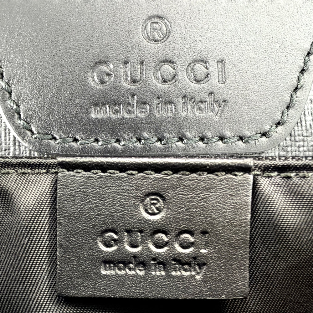 GUCCI グッチ ショルダーバッグ メッセンジャーバッグ 322279 GGスプリームキャンバス レザー ブラック 黒 グレー金具 メンズ【中古品】