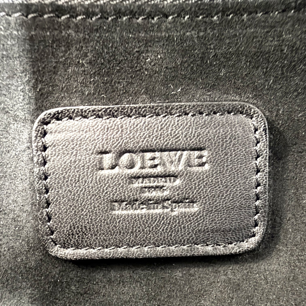LOEWE ロエベ ハンドバッグ アナグラム アマソナ36 ミニボストンバッグ メタリック レザー ゴールド系 ブラック金具 レディース【中古品】