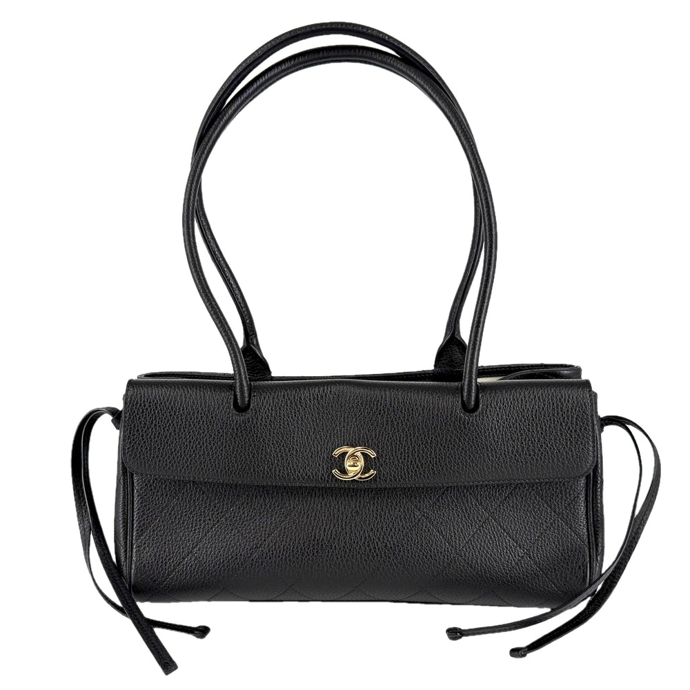 CHANEL シャネル トートバッグ スモール ショッピングバッグ ココマーク グレインド カーフスキン ブラック 黒 ゴールド金具 レディース【中古品】