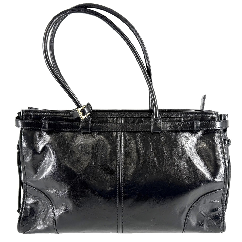 PRADA プラダ 2WAY ボニー ラージ ハンドバッグ ショルダーバッグ トライアングルロゴ トートバッグ 1BA433 レザー ブラック 黒 ゴールド金具 レディース【中古品】