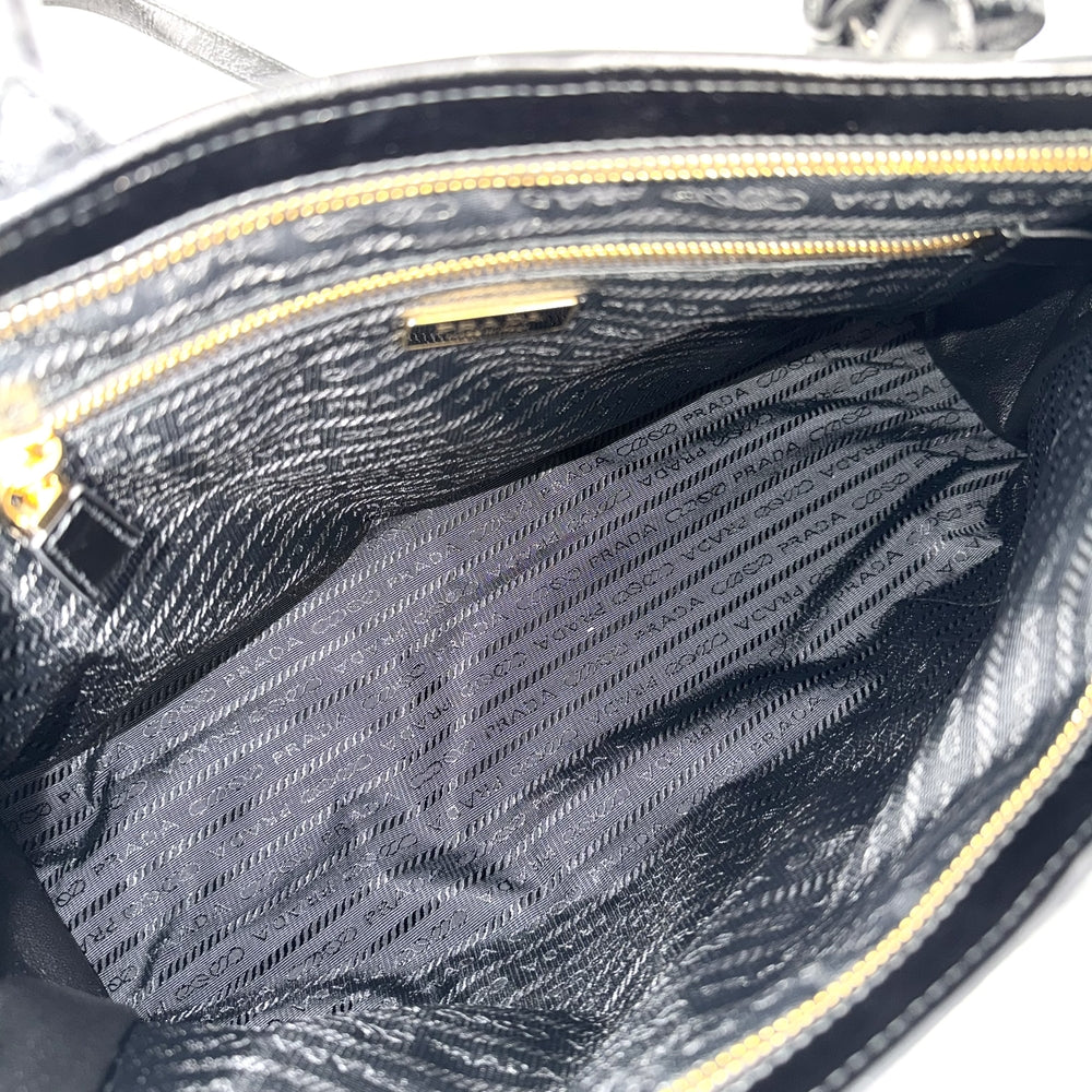 PRADA プラダ 2WAY ボニー ラージ ハンドバッグ ショルダーバッグ トライアングルロゴ トートバッグ 1BA433 レザー ブラック 黒 ゴールド金具 レディース【中古品】