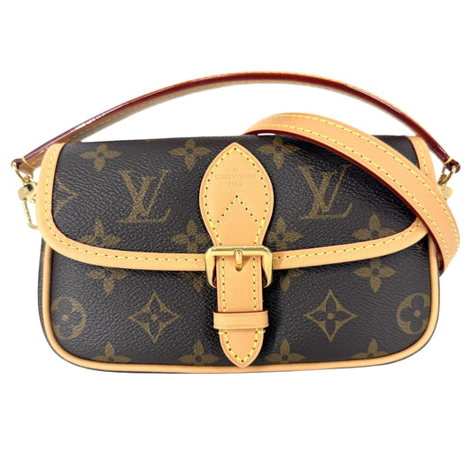 LOUIS VUITTON ルイヴィトン 2WAY ナノディアヌ ハンドバッグ ミニバッグ ショルダーバッグ M83298 モノグラムキャンバス ブラウン 茶 ゴールド金具 レディース【中古品】