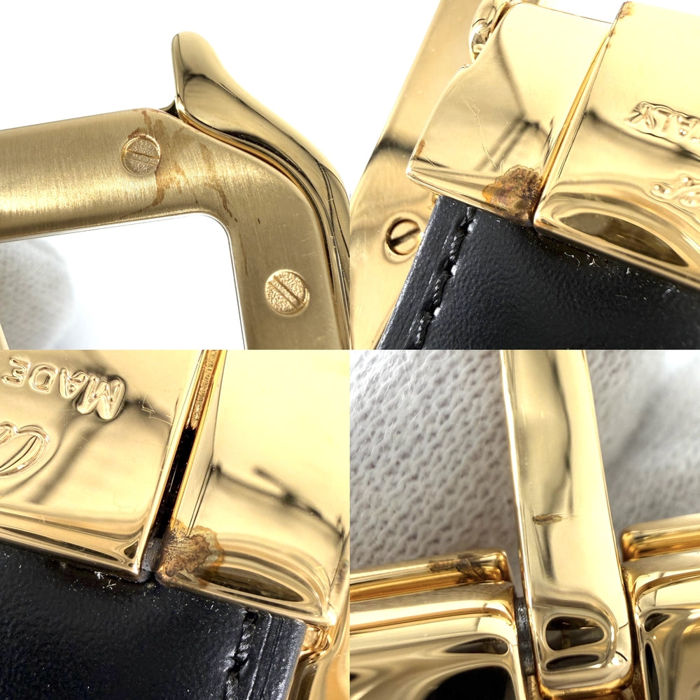 CARTIER カルティエ ベルト サントス　ドゥ　カルティエ リバーシブル ファッションアイテム レザー ブラック 黒 ブラウン 茶 ゴールド金具 メンズ【中古品】