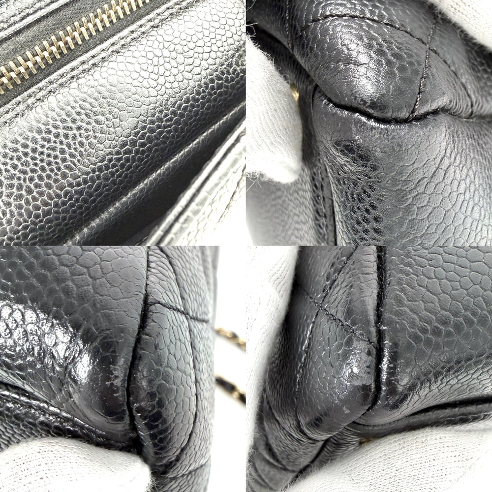 CHANEL シャネル トートバッグ PTT マトラッセ チェーンハンドバッグ ココマーク キャビアスキン ブラック 黒 ゴールド金具 レディース【中古品】