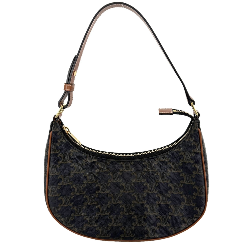 CELINE セリーヌ ハンドバッグ アヴァ トリオンフ ワンハンドル トリオンフキャンバス カーフスキン ブラウン 茶 ゴールド金具 レディース【中古品】