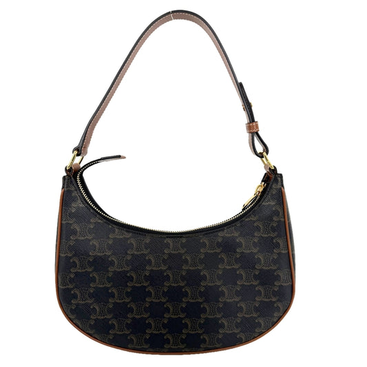 CELINE セリーヌ ハンドバッグ アヴァ トリオンフ ワンハンドル トリオンフキャンバス カーフスキン ブラウン 茶 ゴールド金具 レディース【中古品】