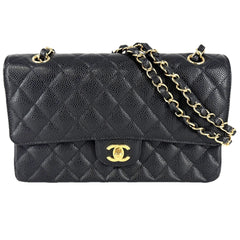 CHANEL シャネル ショルダーバッグ マトラッセ25 ダブルチェーン ダブルフラップ ココマーク ターンロック キャビアスキン ブラック 黒 ゴールド金具 レディース【中古品】