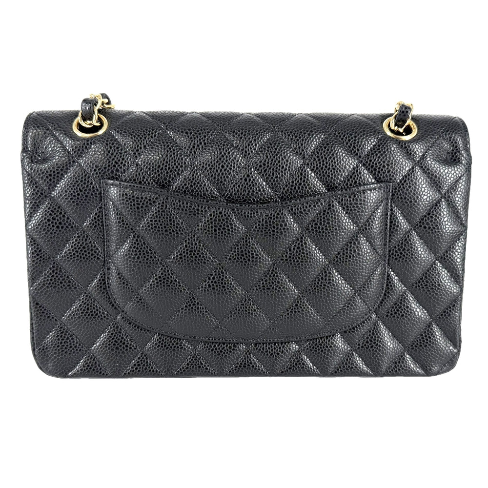 CHANEL シャネル ショルダーバッグ マトラッセ25 ダブルチェーン ダブルフラップ ココマーク ターンロック キャビアスキン ブラック 黒 ゴールド金具 レディース【中古品】