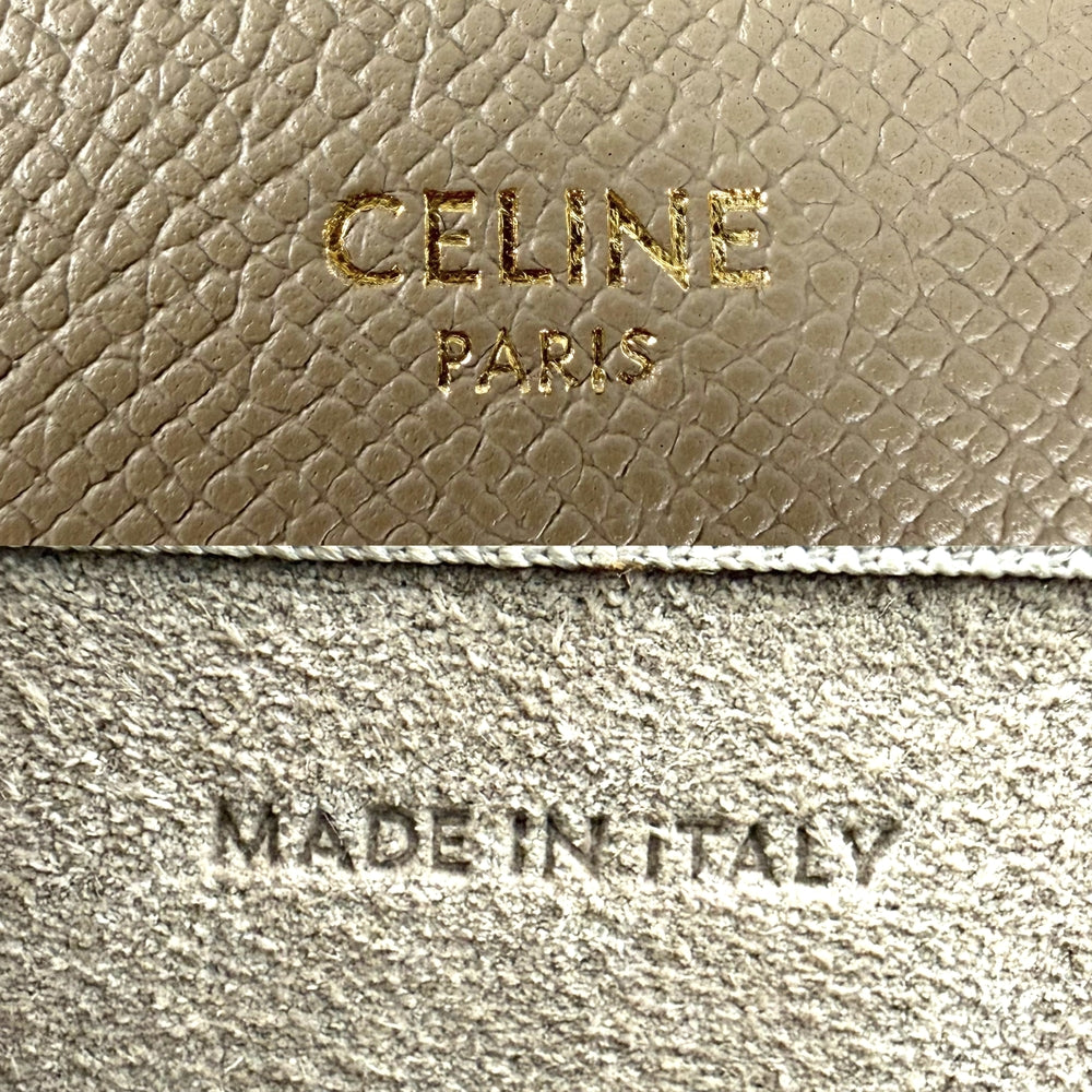 CELINE セリーヌ 2WAY ピコ ベルトバッグ ハンドバッグ ショルダーバッグ ミニバッグ レザー ベージュ ゴールド金具 レディース【中古品】