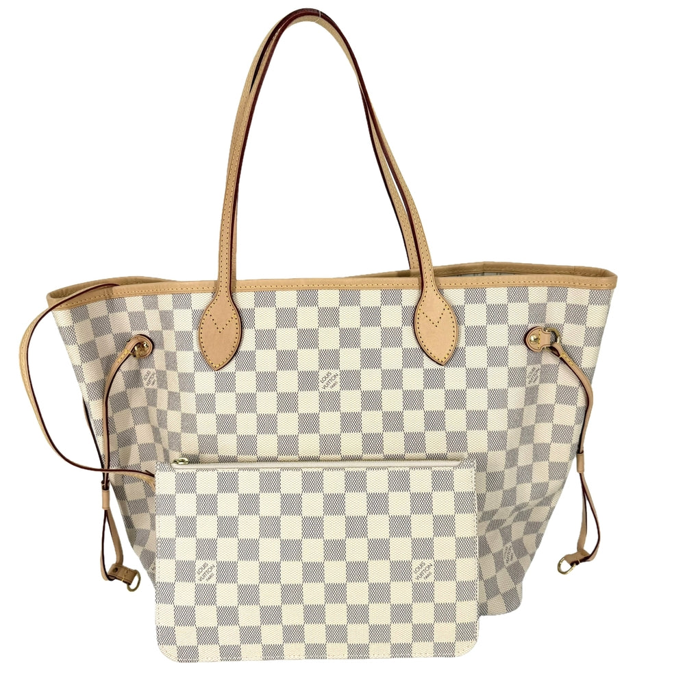 LOUIS VUITTON ルイヴィトン トートバッグ ネヴァーフルMM N51107 ダミエ･アズール ホワイト 白 ゴールド金具 レディース【中古品】
