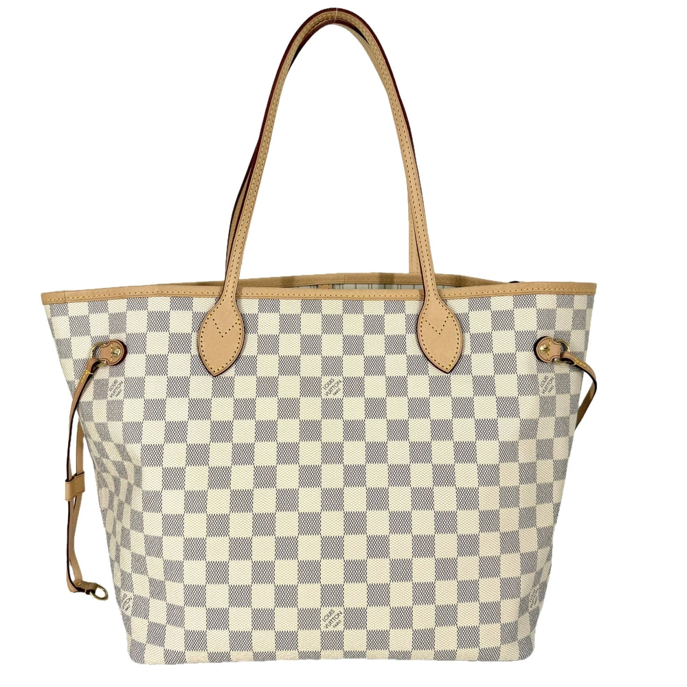 LOUIS VUITTON ルイヴィトン トートバッグ ネヴァーフルMM N51107 ダミエ･アズール ホワイト 白 ゴールド金具 レディース【中古品】