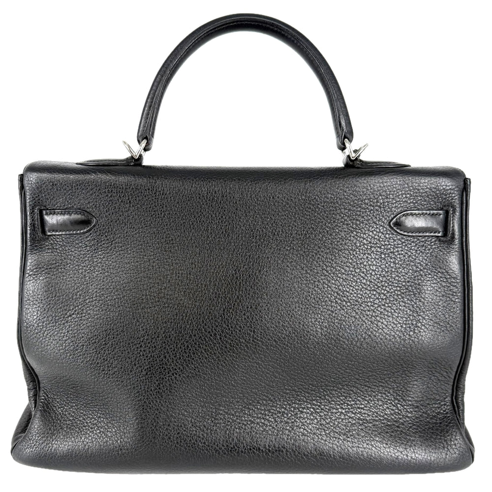 HERMES エルメス 2WAY ケリー35 ショルダーバッグ ハンドバッグ □G刻印 レザー ブラック 黒 シルバー金具 レディース 2003年【中古品】