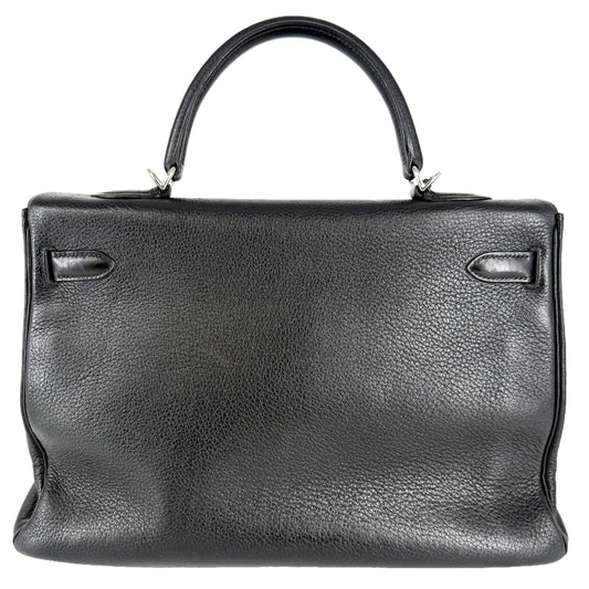 HERMES エルメス 2WAY ケリー35 ショルダーバッグ ハンドバッグ □G刻印 レザー ブラック 黒 シルバー金具 レディース 2003年【中古品】