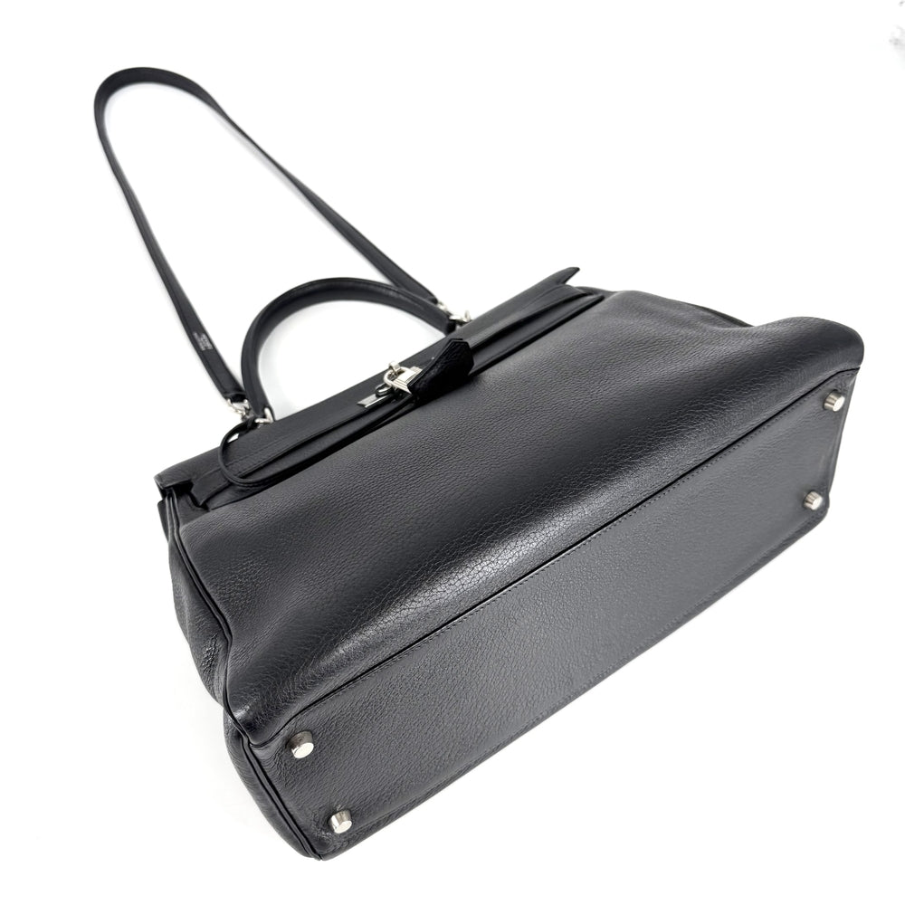 HERMES エルメス 2WAY ケリー35 ショルダーバッグ ハンドバッグ □G刻印 レザー ブラック 黒 シルバー金具 レディース 2003年【中古品】
