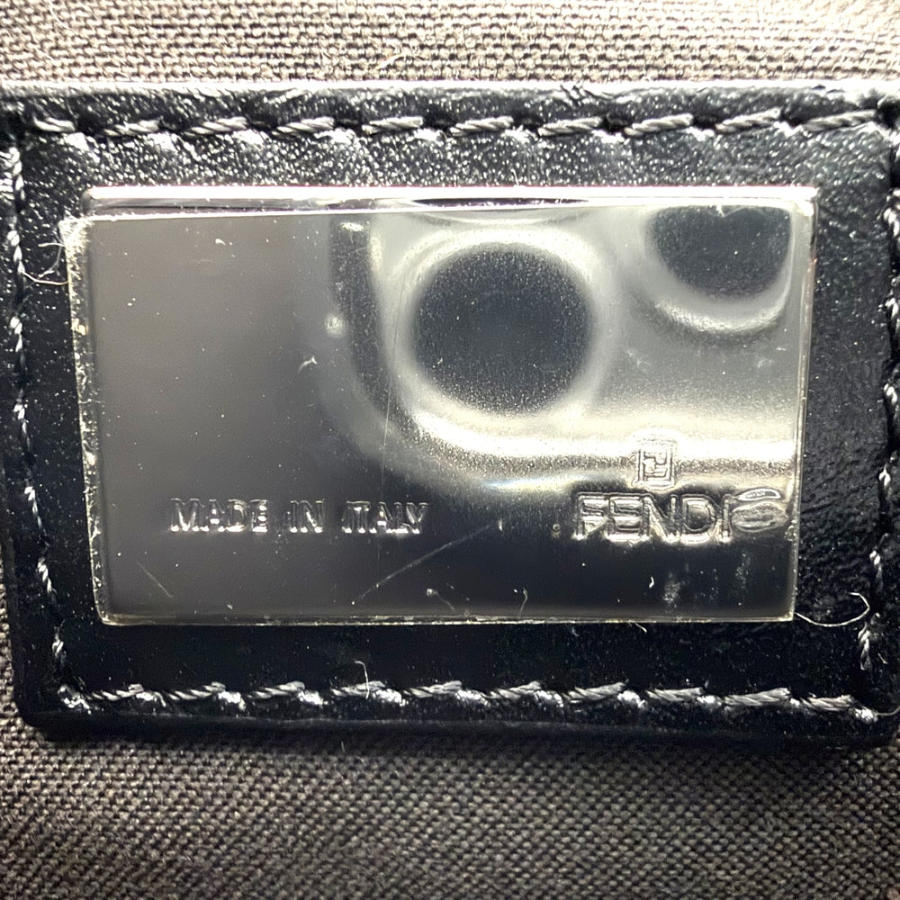 FENDI フェンディ ショルダーバッグ ズッキーノ マンマバケット ワンショルダー Mamma Bucket 8BR036 キャンバス レザー ブラック 黒 ガンメタル金具 レディース【中古品】