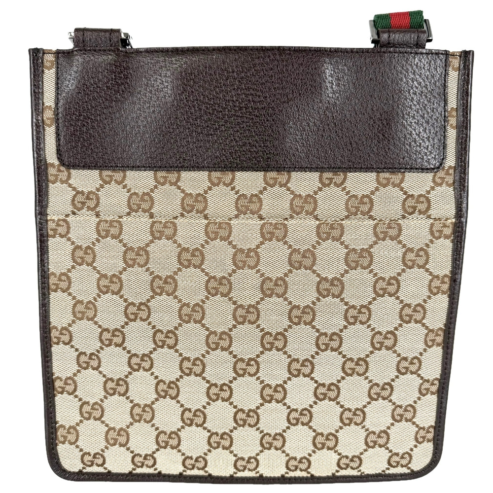 GUCCI グッチ ショルダーバッグ シェリーライン 27639 GGキャンバス レザー ベージュ シルバー金具 メンズ【中古品】