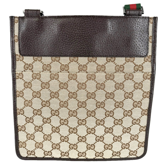 GUCCI グッチ ショルダーバッグ シェリーライン 27639 GGキャンバス レザー ベージュ シルバー金具 メンズ【中古品】