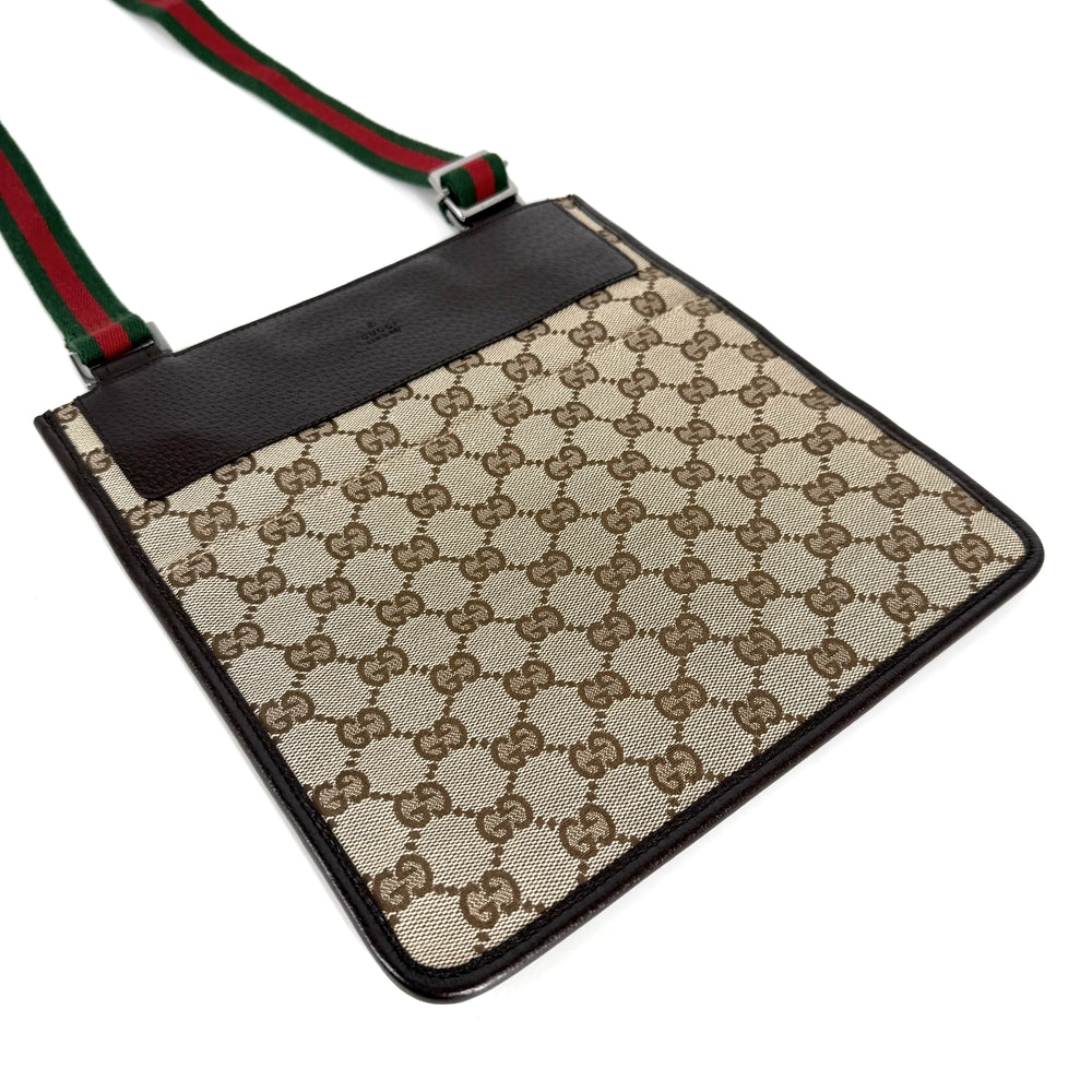 GUCCI グッチ ショルダーバッグ シェリーライン 27639 GGキャンバス レザー ベージュ シルバー金具 メンズ【中古品】