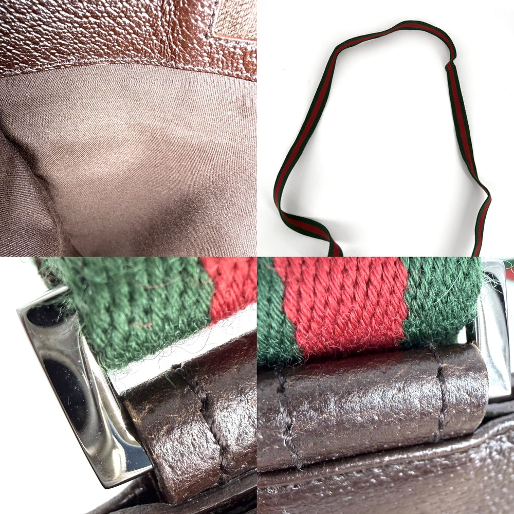 GUCCI グッチ ショルダーバッグ シェリーライン 27639 GGキャンバス レザー ベージュ シルバー金具 メンズ【中古品】