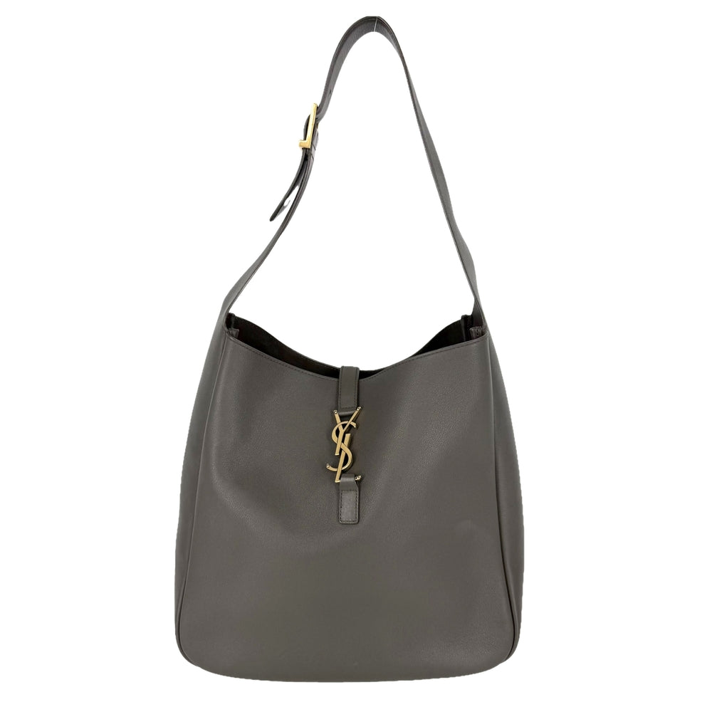 SAINT LAURENT PARIS サンローランパリ トートバッグ LE 5 A 7 ソフト ラージ 大容量 ホーボー 753837 レザー ブラウン系 ゴールド金具 レディース【中古品】