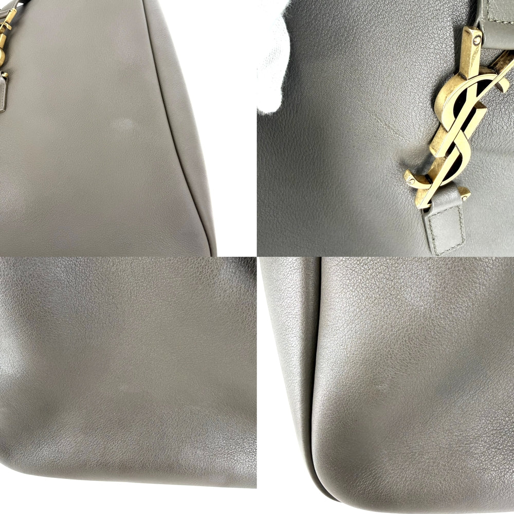 SAINT LAURENT PARIS サンローランパリ トートバッグ LE 5 A 7 ソフト ラージ 大容量 ホーボー 753837 レザー ブラウン系 ゴールド金具 レディース【中古品】
