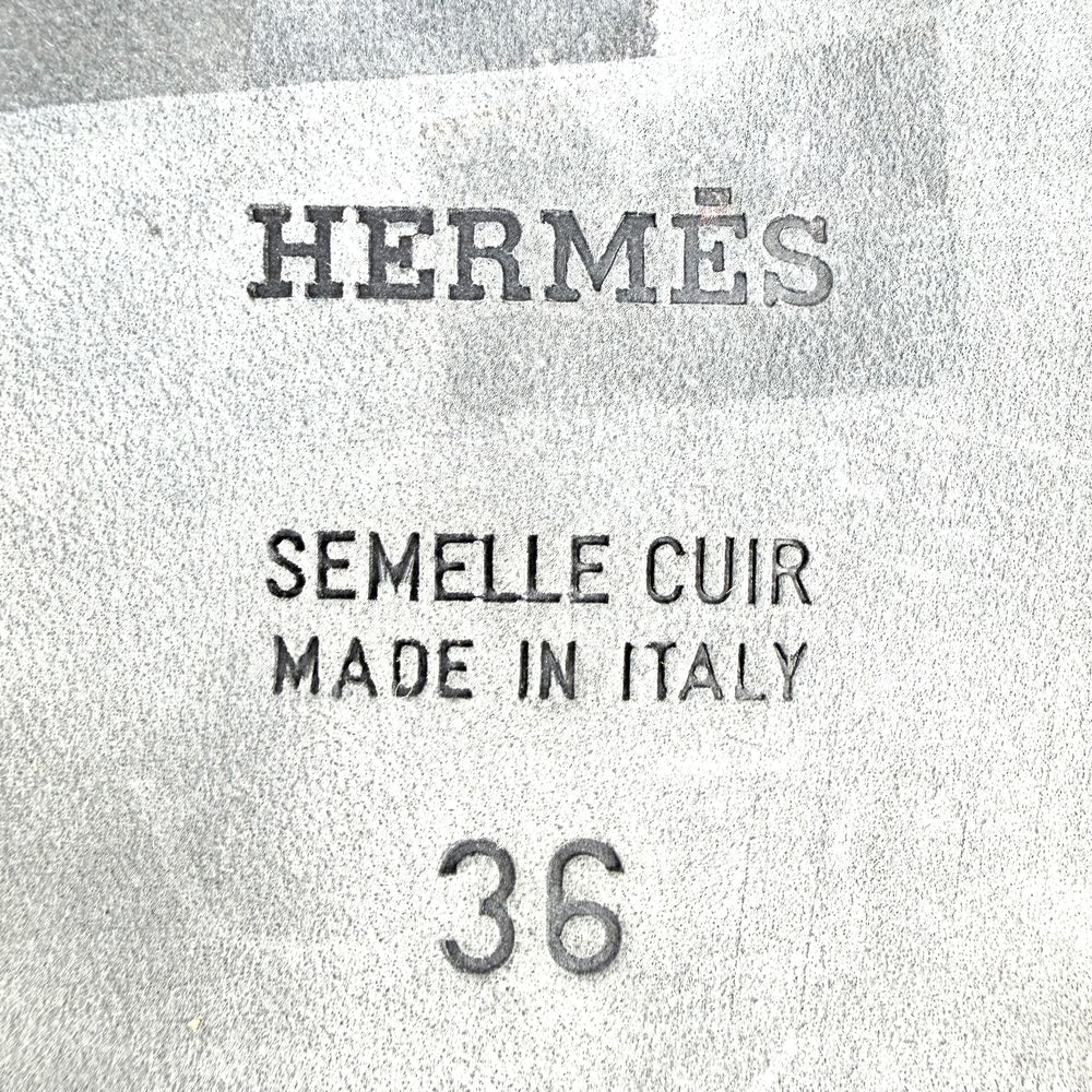 HERMES エルメス サンダル オラン フラットシューズ 靴 36サイズ 約23cm 春 夏 レザー ブラック 黒 レディース【中古品】
