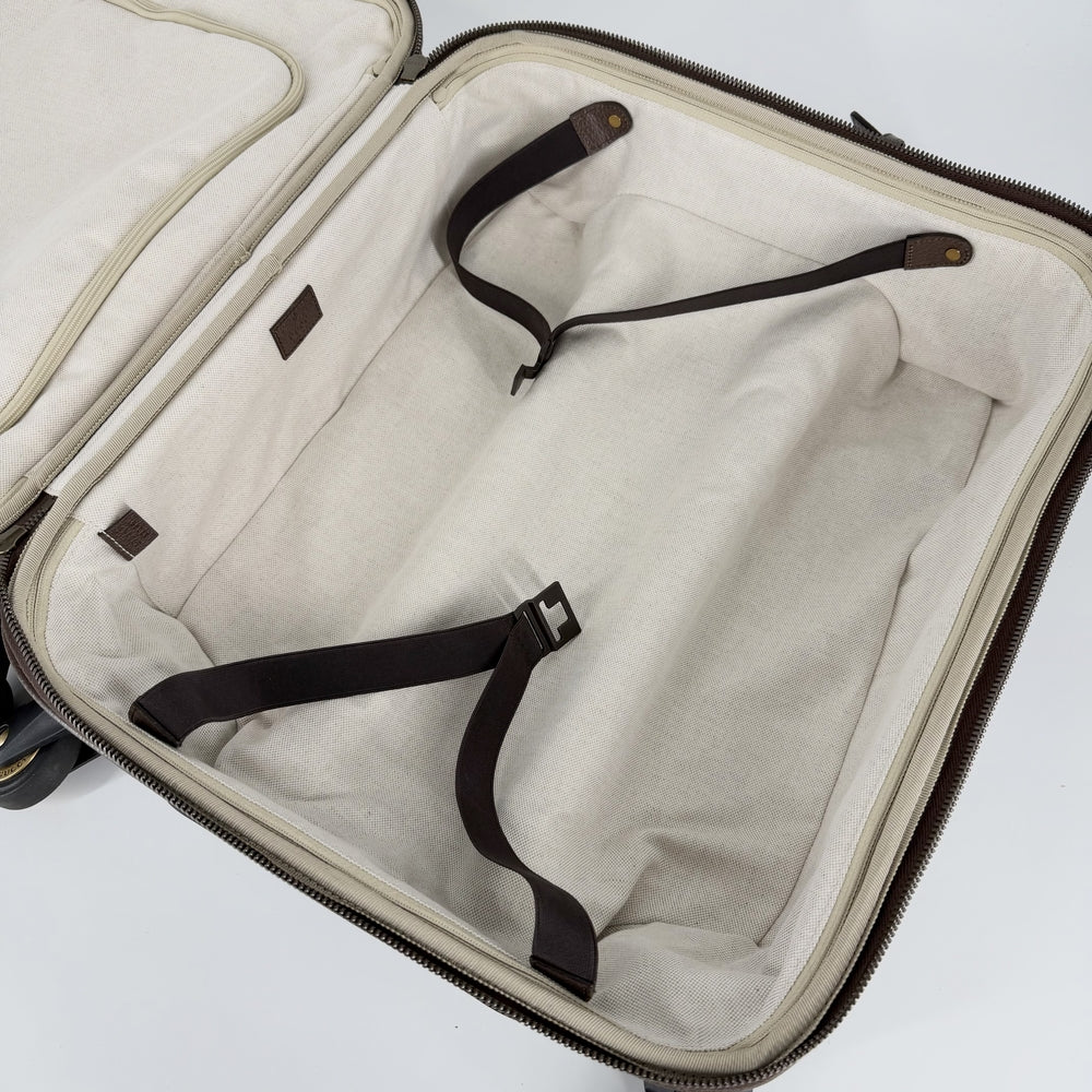 GUCCI グッチ キャリーバッグ サヴォイ キャビン　トロリー スーツケース トラベルバッグ 30L 693646 GGスプリームキャンバス レザー ベージュ ブラウン 茶 ゴールド金具 ユニセックス【中古品】