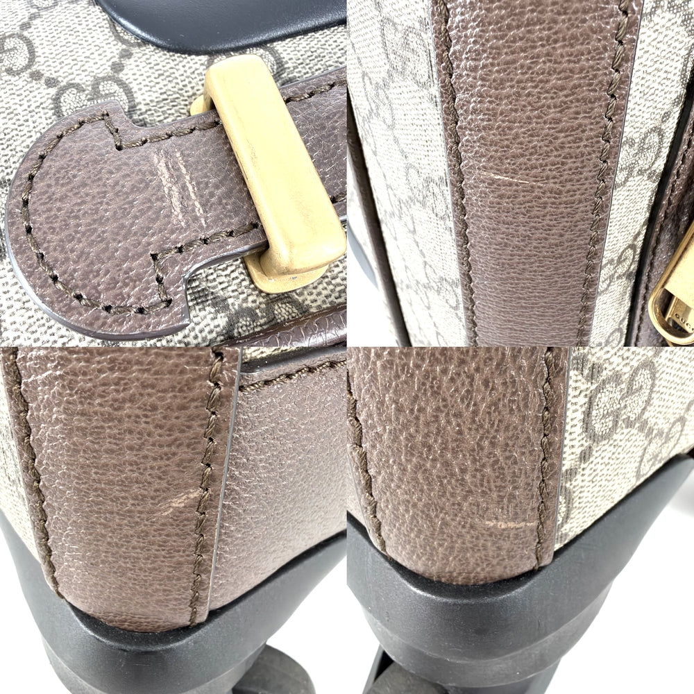 GUCCI グッチ キャリーバッグ サヴォイ キャビン　トロリー スーツケース トラベルバッグ 30L 693646 GGスプリームキャンバス レザー ベージュ ブラウン 茶 ゴールド金具 ユニセックス【中古品】