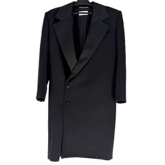 SAINT LAURENT PARIS サンローランパリ アウター タキシードドレス ロングコート チェスターコート アパレル 服 38 ブラック 黒 秋 冬 ウール レディース【中古品】