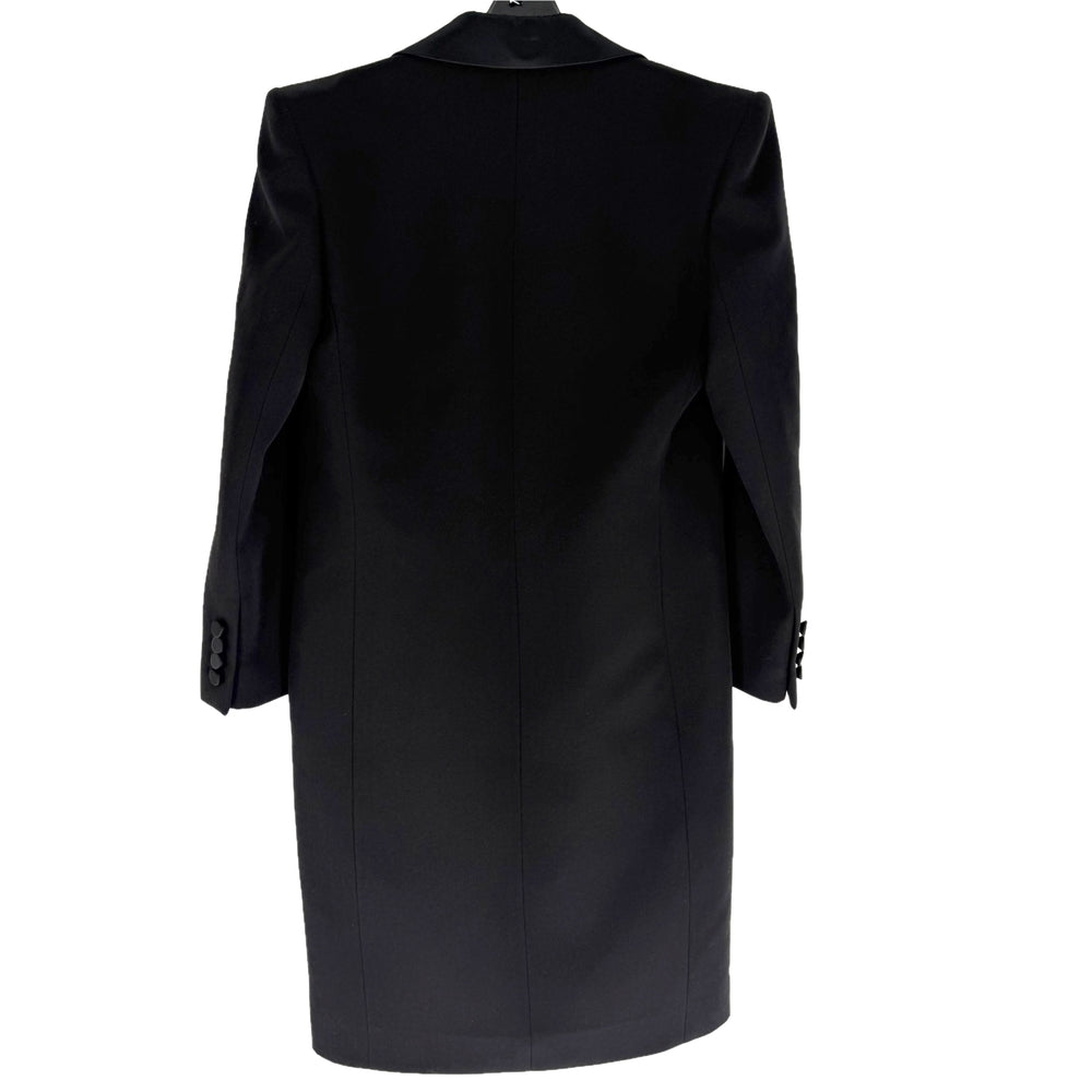 SAINT LAURENT PARIS サンローランパリ アウター タキシードドレス ロングコート チェスターコート アパレル 服 38 ブラック 黒 秋 冬 ウール レディース【中古品】