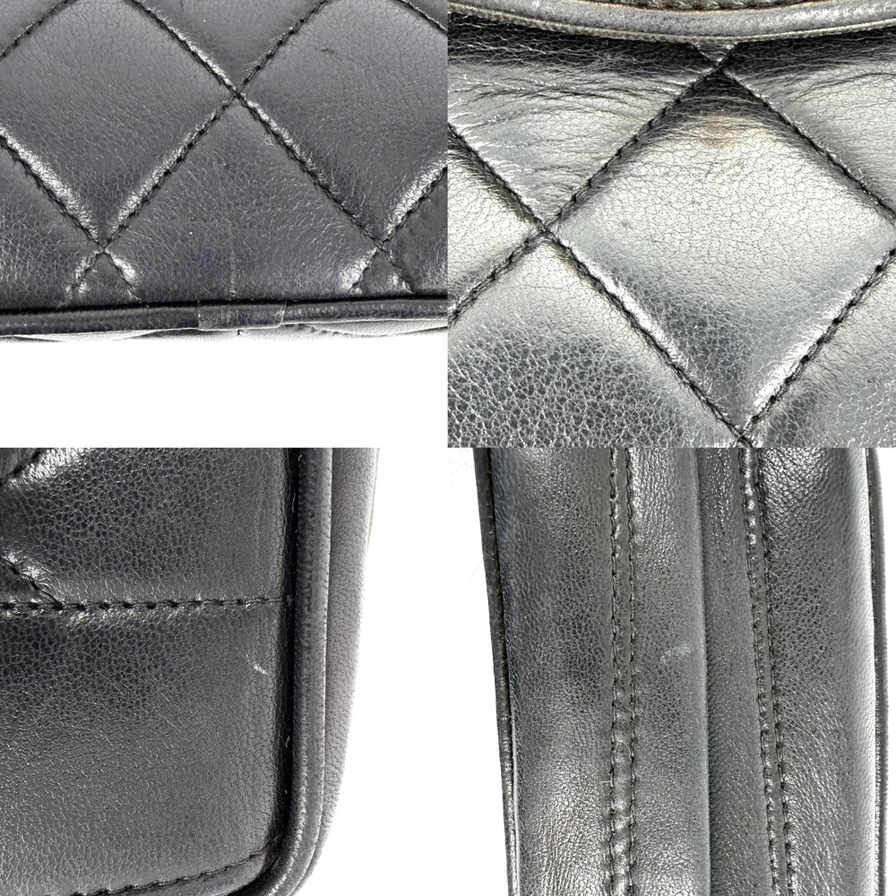 CHANEL シャネル ショルダーバッグ マトラッセ ダイアナフラップ タッセル ココマーク ターンロック ラムスキン ブラック 黒 ゴールド金具 レディース【中古品】