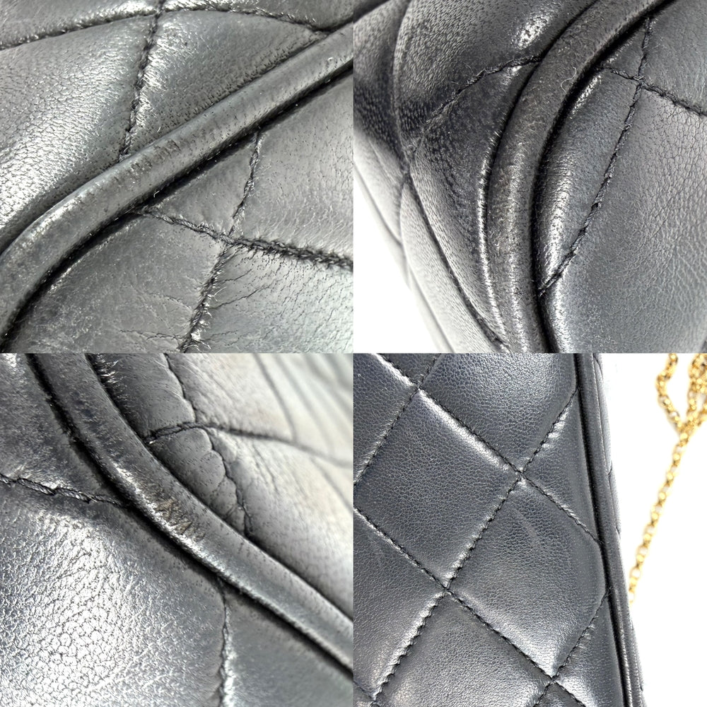 CHANEL シャネル ショルダーバッグ マトラッセ ダイアナフラップ タッセル ココマーク ターンロック ラムスキン ブラック 黒 ゴールド金具 レディース【中古品】
