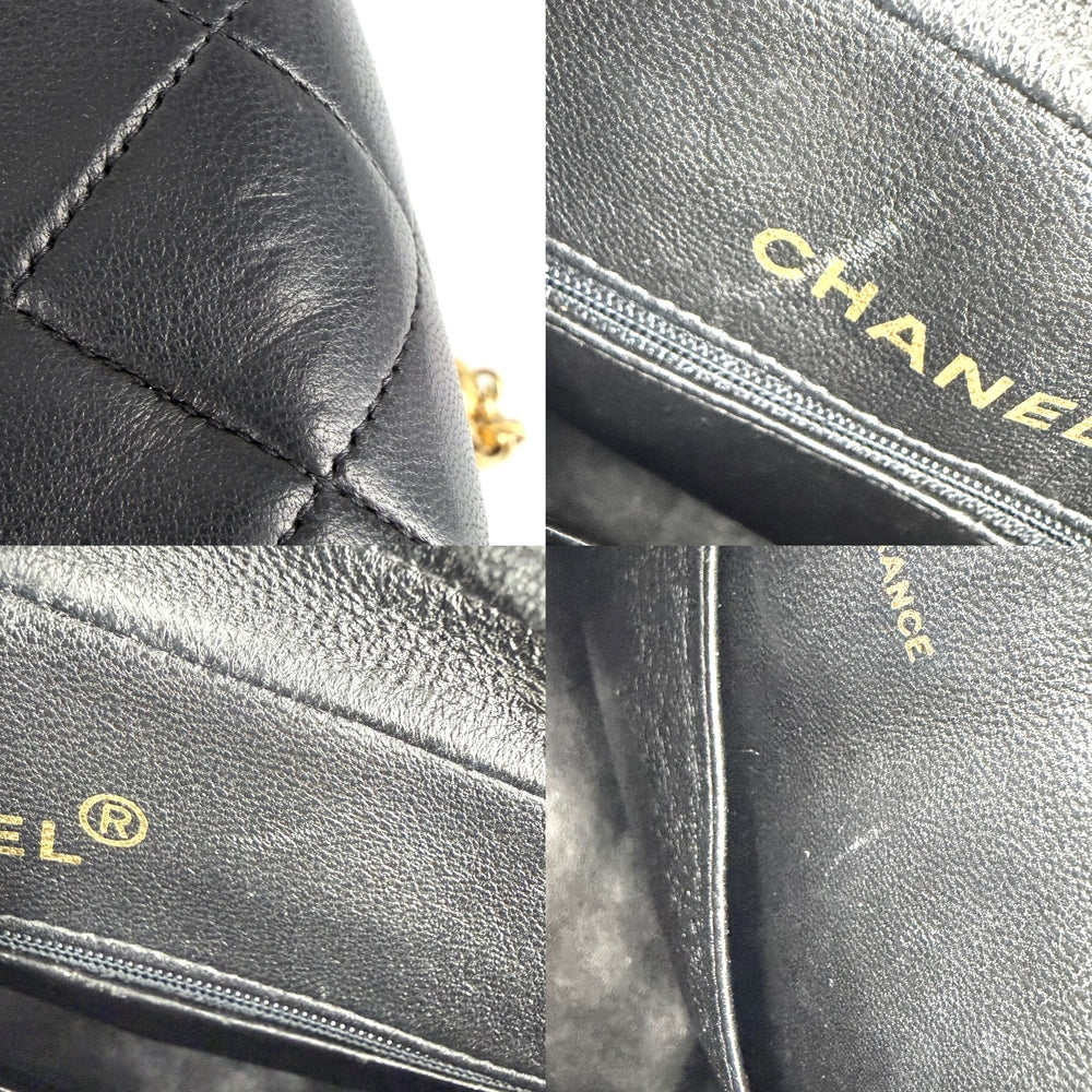 CHANEL シャネル ショルダーバッグ マトラッセ ダイアナフラップ タッセル ココマーク ターンロック ラムスキン ブラック 黒 ゴールド金具 レディース【中古品】