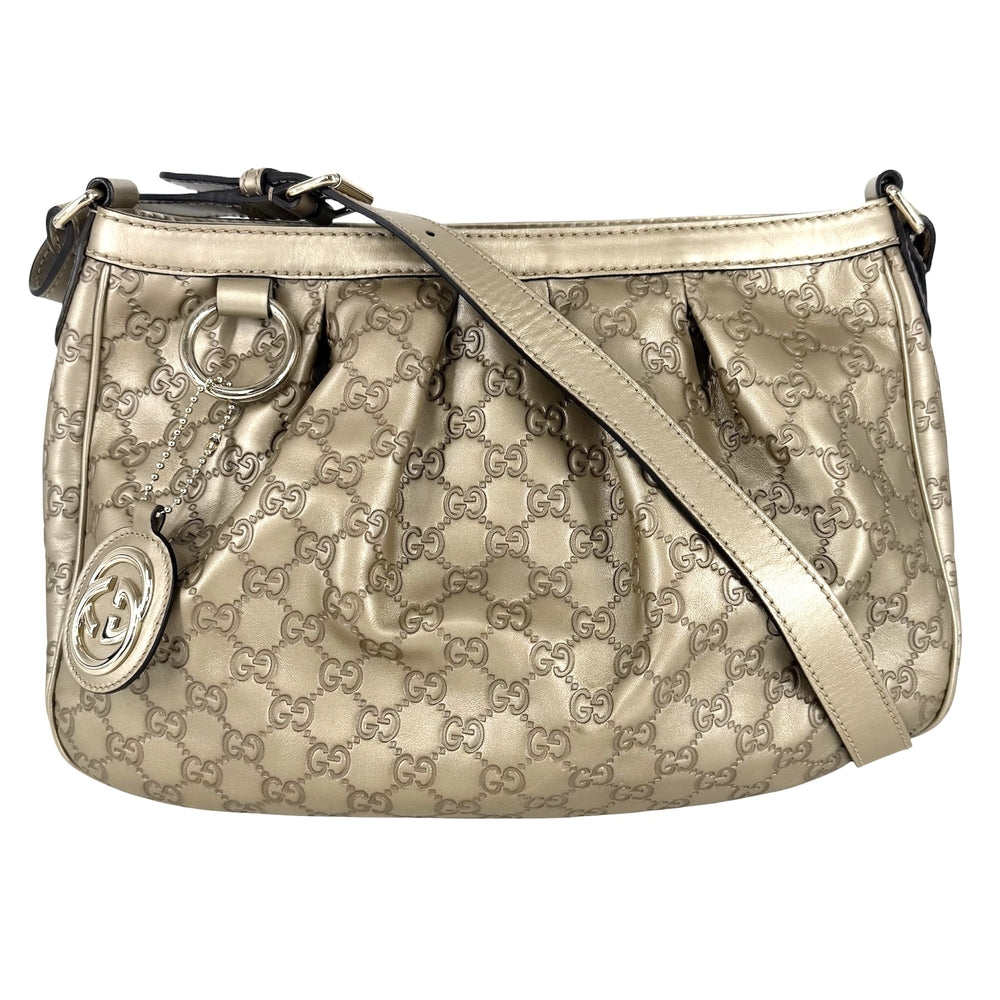 GUCCI グッチ ハンドバッグ スーキー グッチシマ メタリック ホーボーバッグ トートバッグ 296834 レザー ゴールド ゴールド金具 レディース【中古品】
