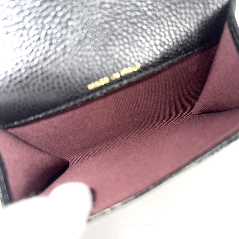 CHANEL シャネル コインケース マトラッセ クラシック フラップ カード ケース ミニ財布 キャビアスキン ブラック 黒 ゴールド金具 レディース【中古品】