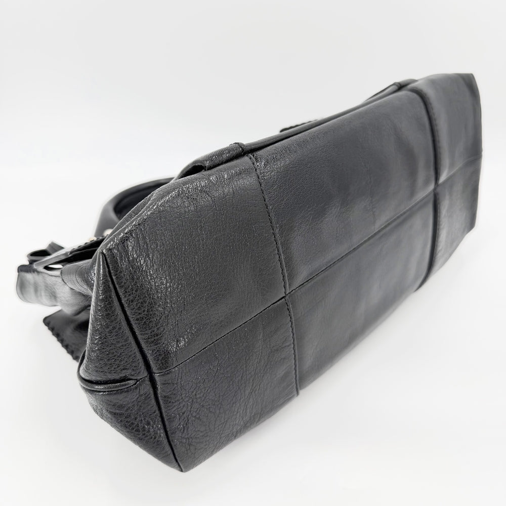 CELINE セリーヌ ハンドバッグ ブギーバッグ レザー ブラック 黒 シルバー金具 レディース【中古品】
