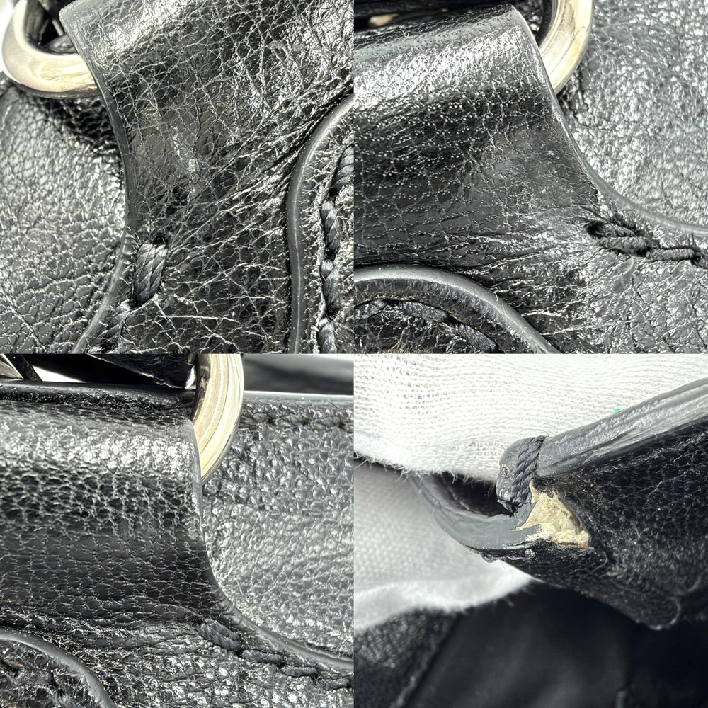CELINE セリーヌ ハンドバッグ ブギーバッグ レザー ブラック 黒 シルバー金具 レディース【中古品】