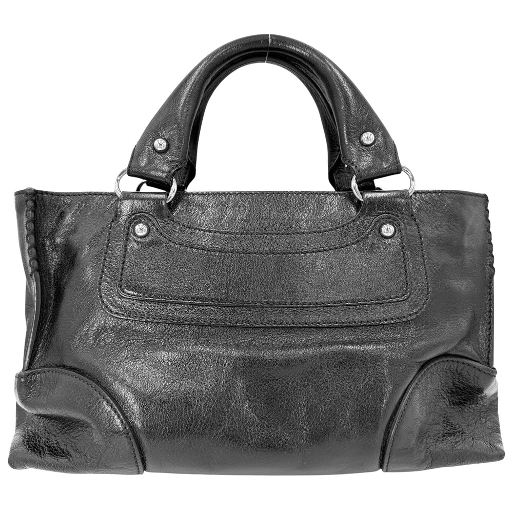 CELINE セリーヌ ハンドバッグ ブギーバッグ レザー ブラック 黒 シルバー金具 レディース【中古品】