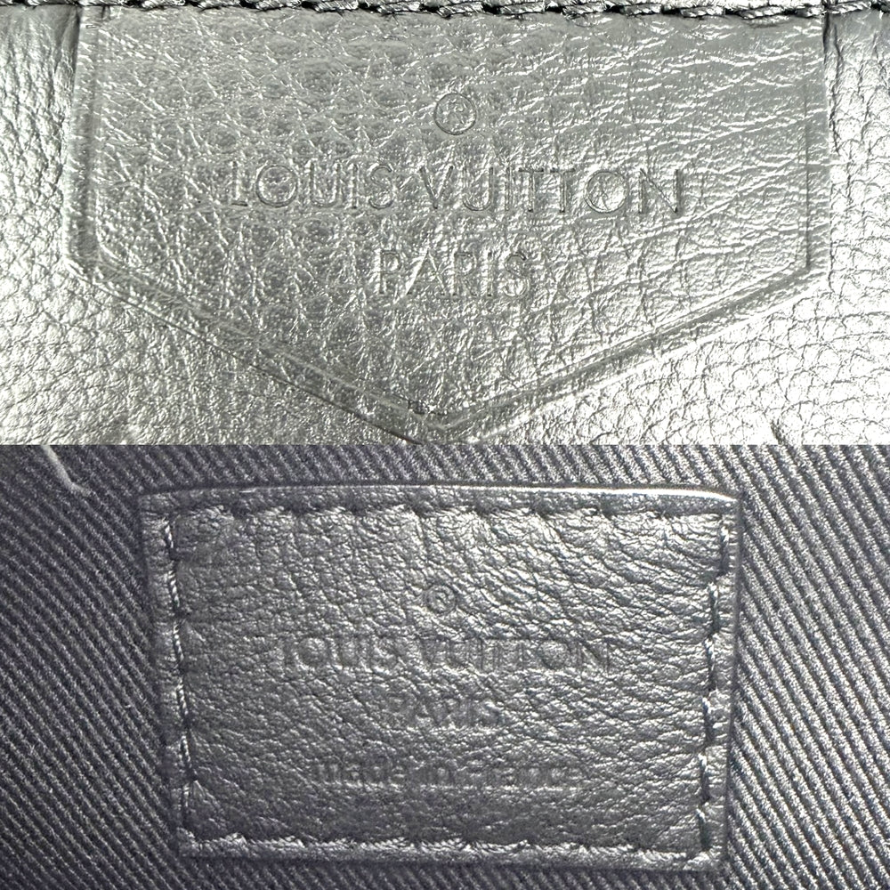 LOUIS VUITTON ルイヴィトン ポーチ モノグラムシャドウ レースアップ ショルダーバッグ M12601 レザー ブラック 黒 ブラック金具 メンズ【中古品】