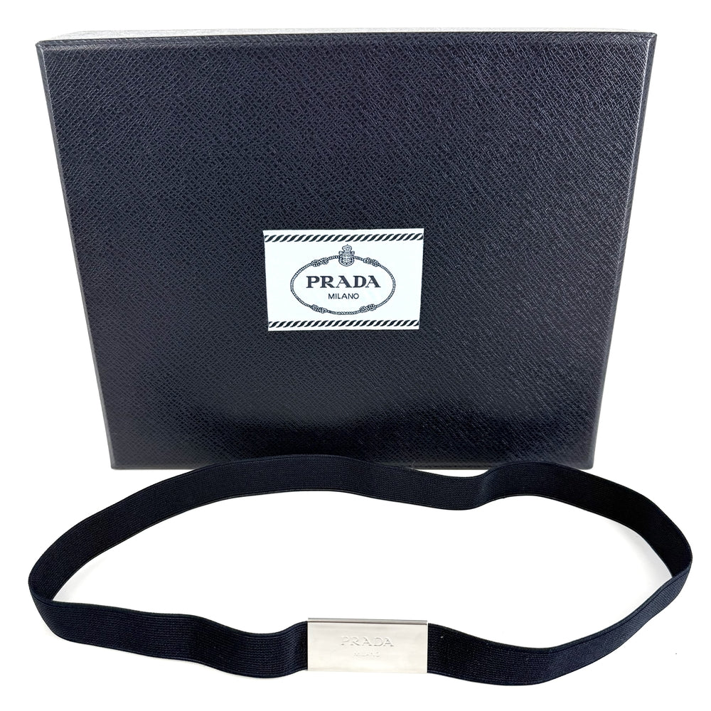 PRADA プラダ ポーチ Re-Nylon 巾着 ドローストリング 1NS369 ナイロン ブラック 黒 シルバー金具 レディース【中古品】