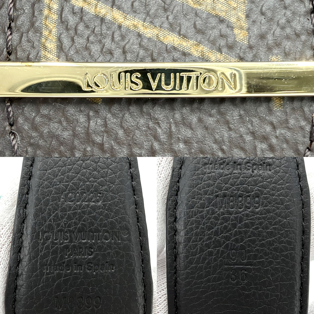 LOUIS VUITTON ルイヴィトン ベルト モノグラム スリムフラワー リバーシブル ファッションアイテム 90/36 M8899 レザー ブラック 黒 ブラウン 茶 ゴールド金具 メンズ【中古品】