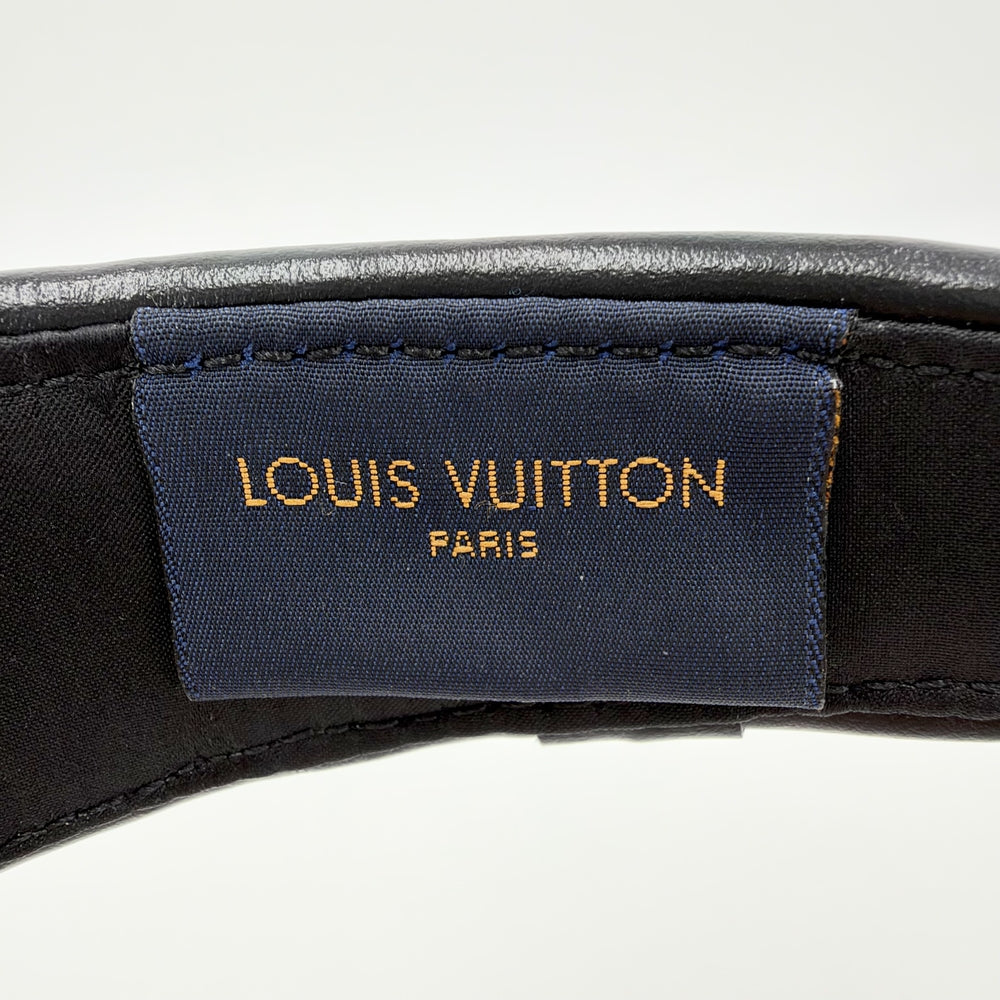 LOUIS VUITTON ルイヴィトン ヘアアクセサリー モノグラム ヘッドバンド・ラフィア カチューシャ ラフィア レザー M77534 ベージュ ブラック 黒 レディース【中古品】