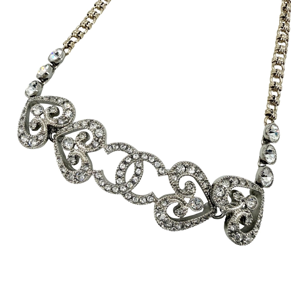CHANEL シャネル ネックレス ロング ココマーク アクセサリー ハート GP ラインストーン I23K シルバー ゴールド レディース 約55.3g 2023年【中古品】